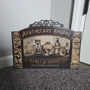 Apothecary shoppe Halloween goth wall decor.